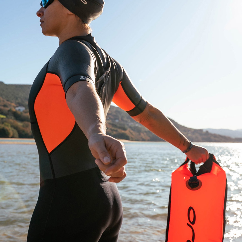 2026 Orca Womens Vitalis Back Zip Open Water Swim Shorty Våddragt NN6Y - Black